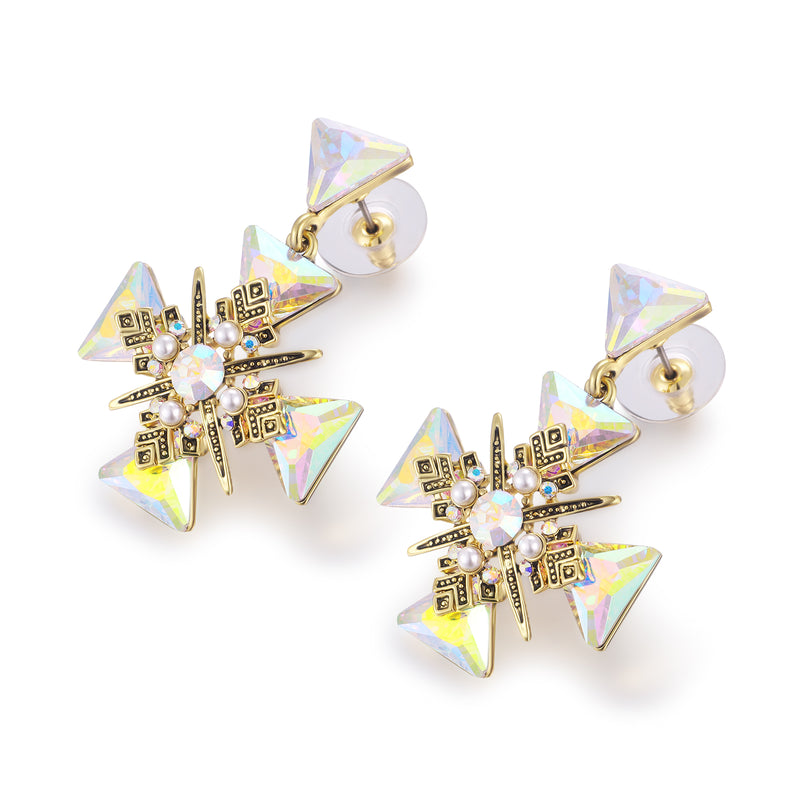 Crystal Medal Earrings