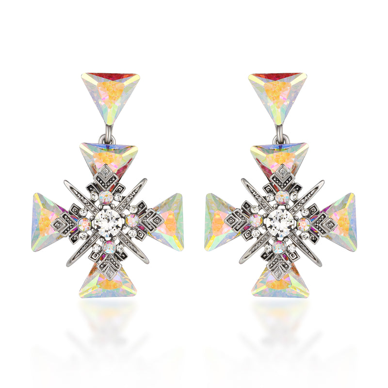 Crystal Medal Earrings