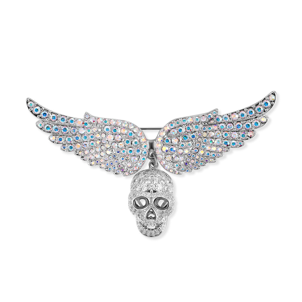 Crystal Skull and Wings Brooch | Crystal Brooch | Butler & Wilson