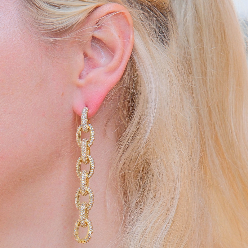 Crystal Cable Link Earrings