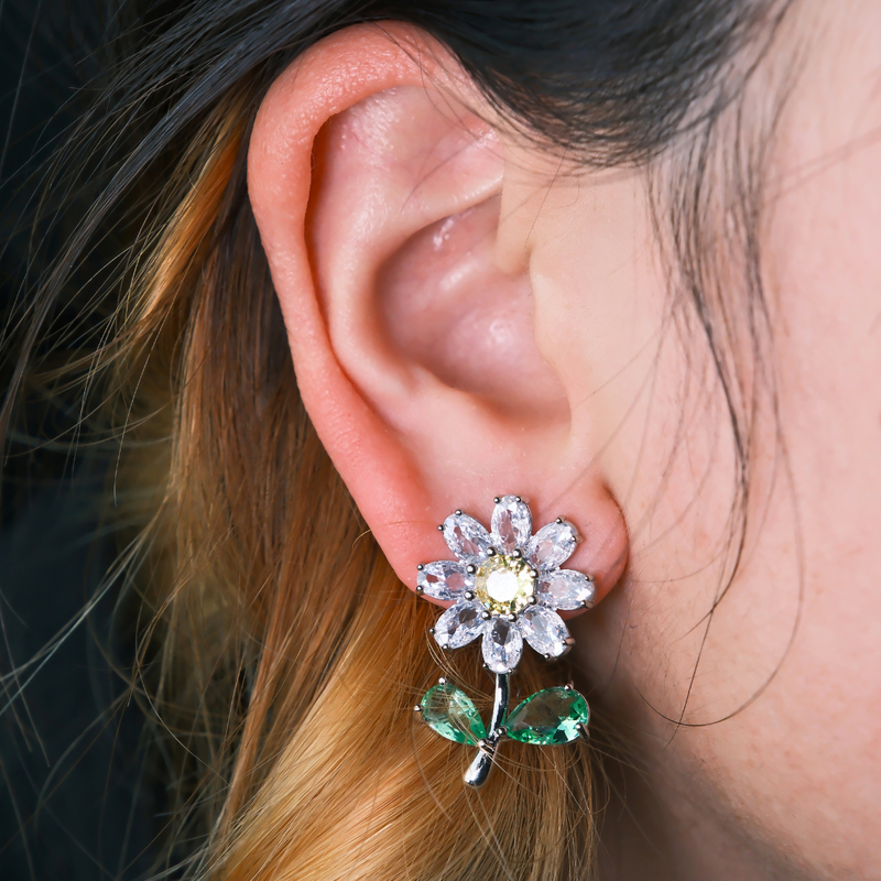 Crystal Daisy Earrings