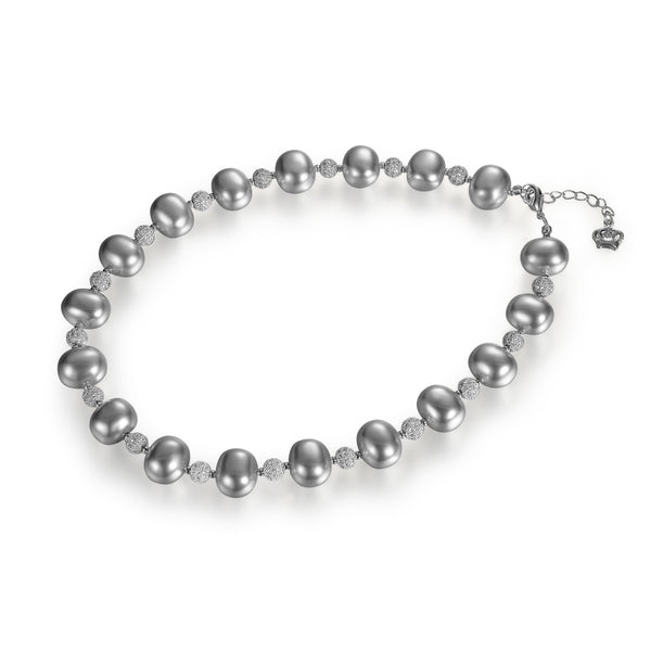 Faux Pearl and Crystal Necklace