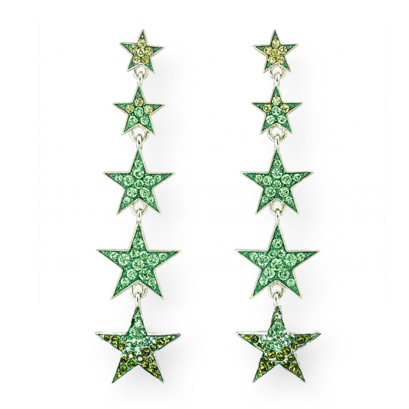 Five Drop Star Earrings