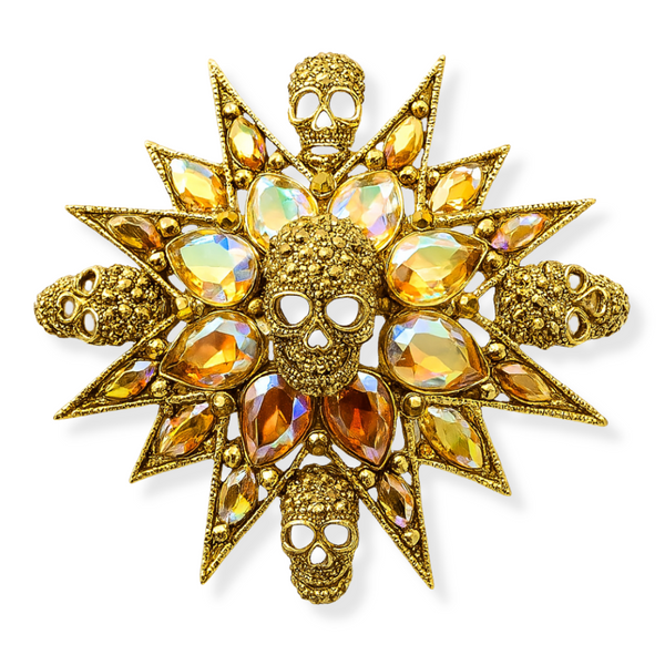 Multi Skull Star Brooch