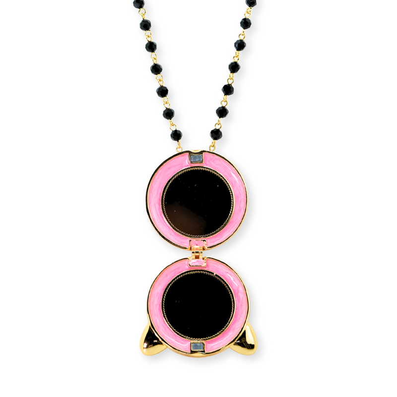 Cat Compact Mirror Necklace