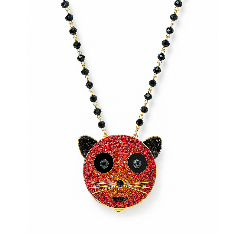 Cat Compact Mirror Necklace