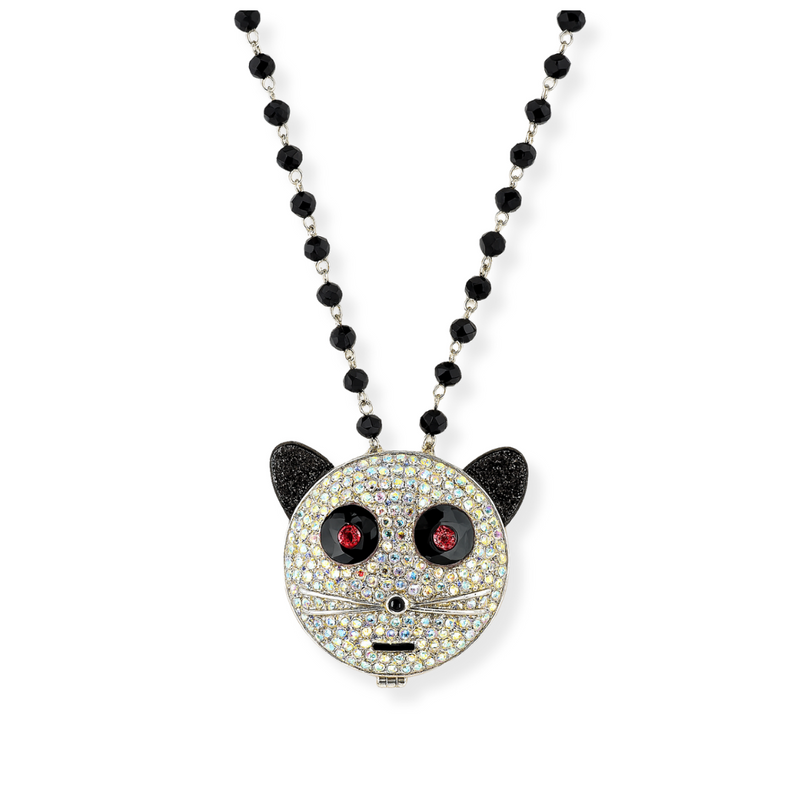 Cat Compact Mirror Necklace