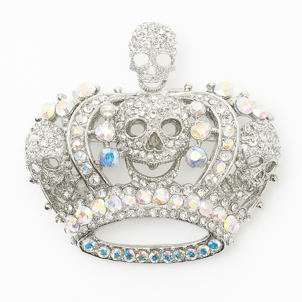 Multi Skull and Crown Brooch