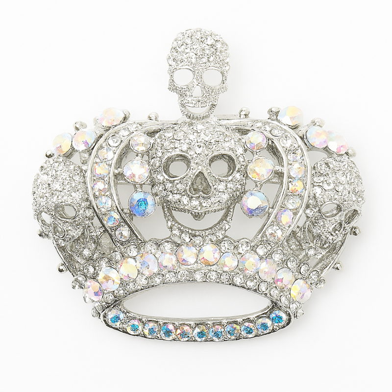 Multi Skull and Crown Brooch