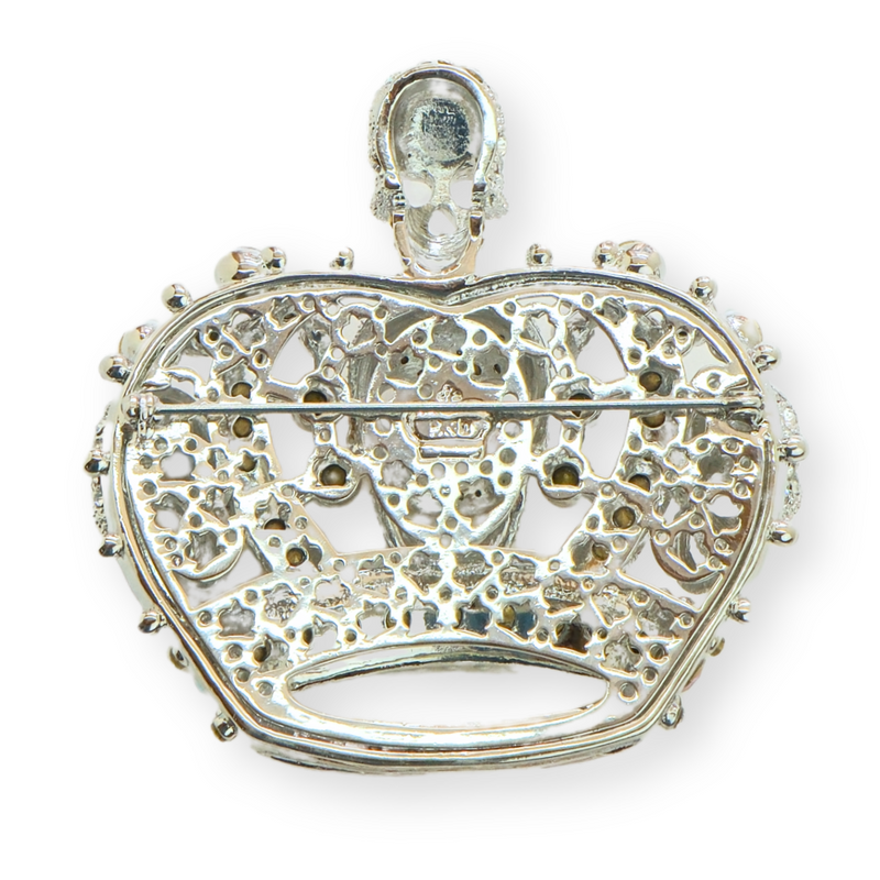 Multi Skull and Crown Brooch