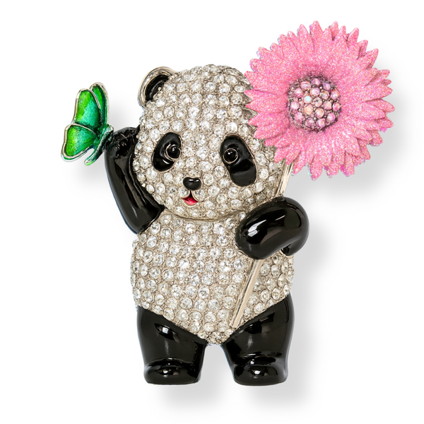 Floral Panda Brooch