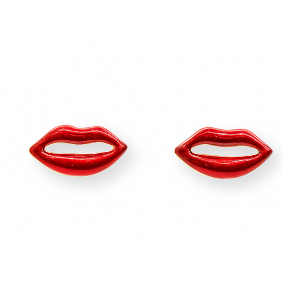 Enamel Lip Stud Earrings