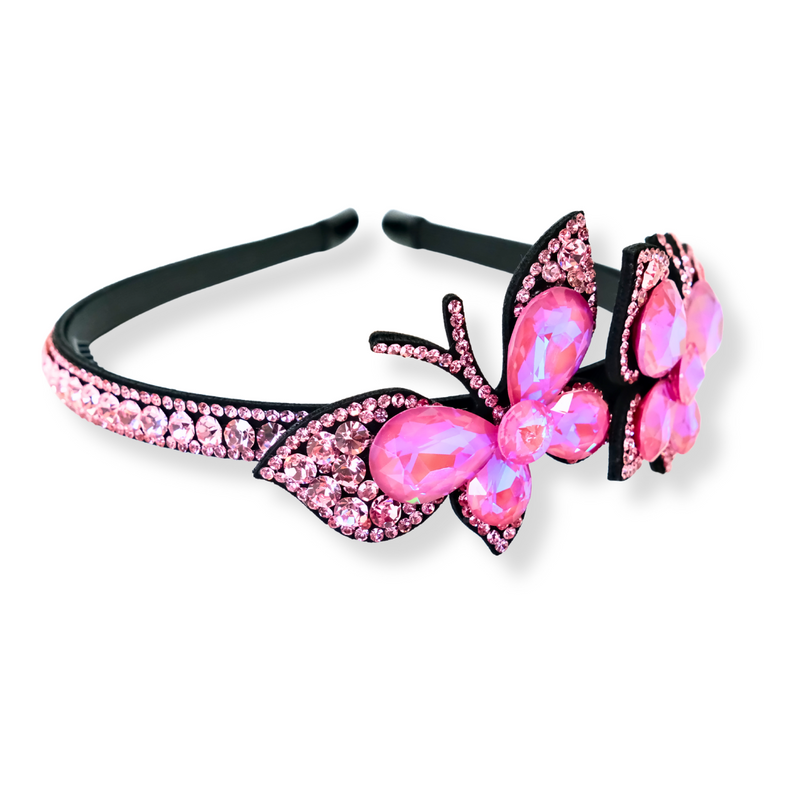 Double Crystal Butterfly Headband