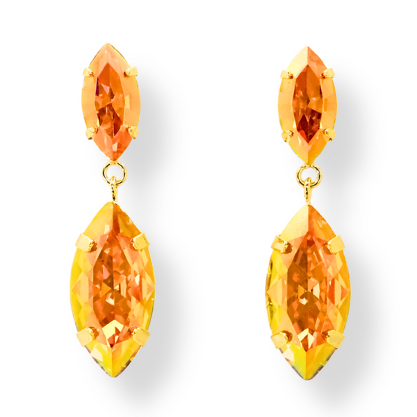 Bright Double Leaf Earrings