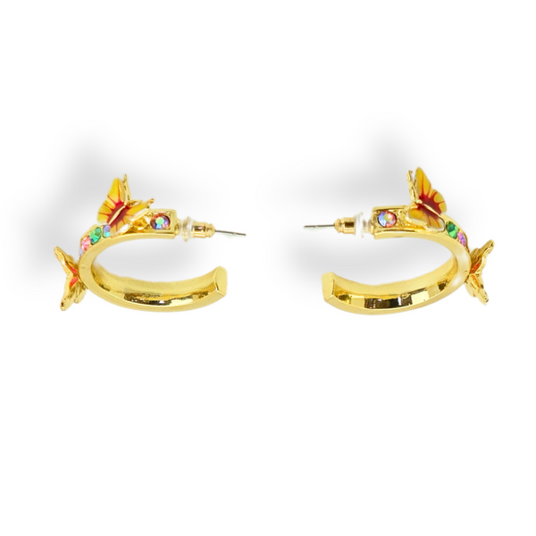 Butterfly Hoop Earrings
