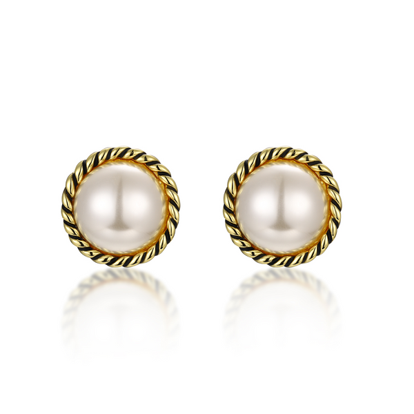 Antique Style Pearl Clip On Earrings