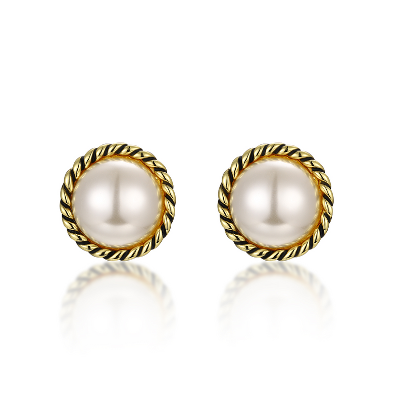 Antique Style Pearl Clip On Earrings