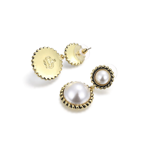 Antique Style Double Pearl Earrings