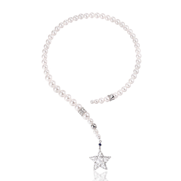 Star Wraparound Pearl Necklace