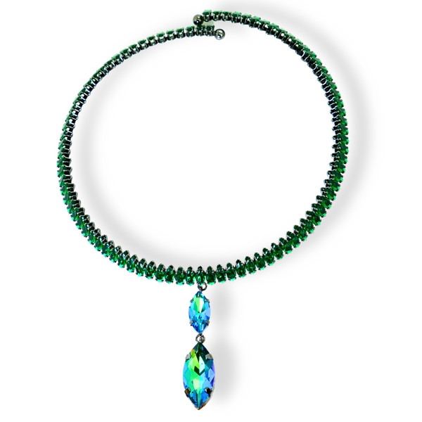 Double Drop Crystal Choker