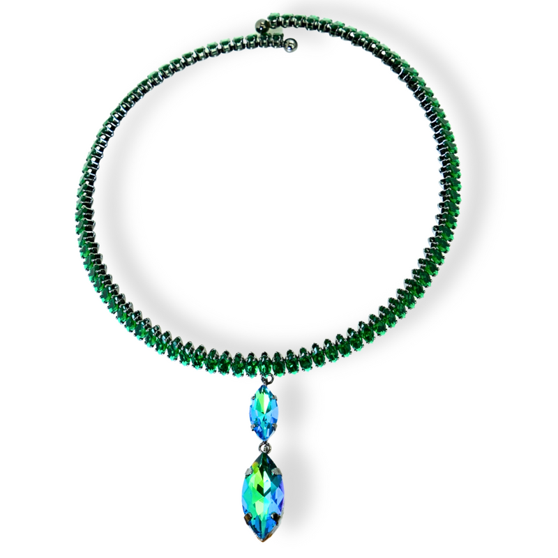 Double Drop Crystal Choker