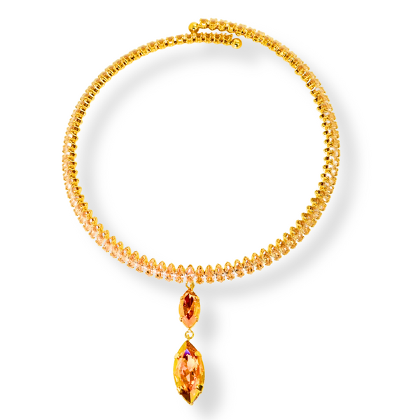 Double Drop Crystal Choker