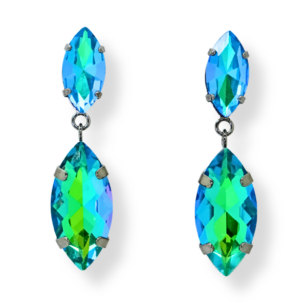 Bright Double Leaf Earrings