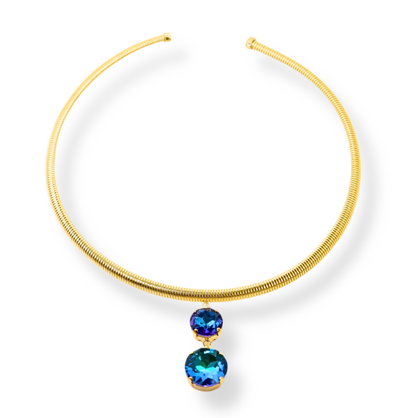 Double Crystal Snake Chain Necklace