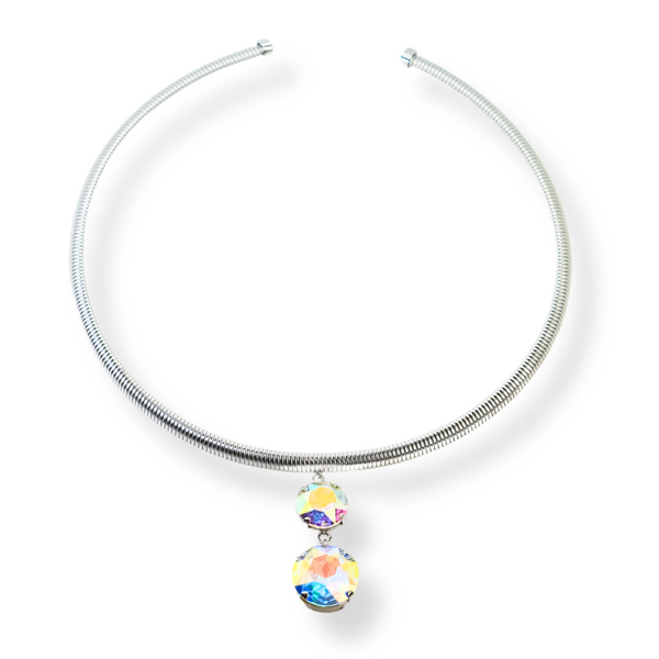 Double Crystal Snake Chain Necklace