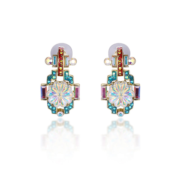 Art Deco Flower Earrings