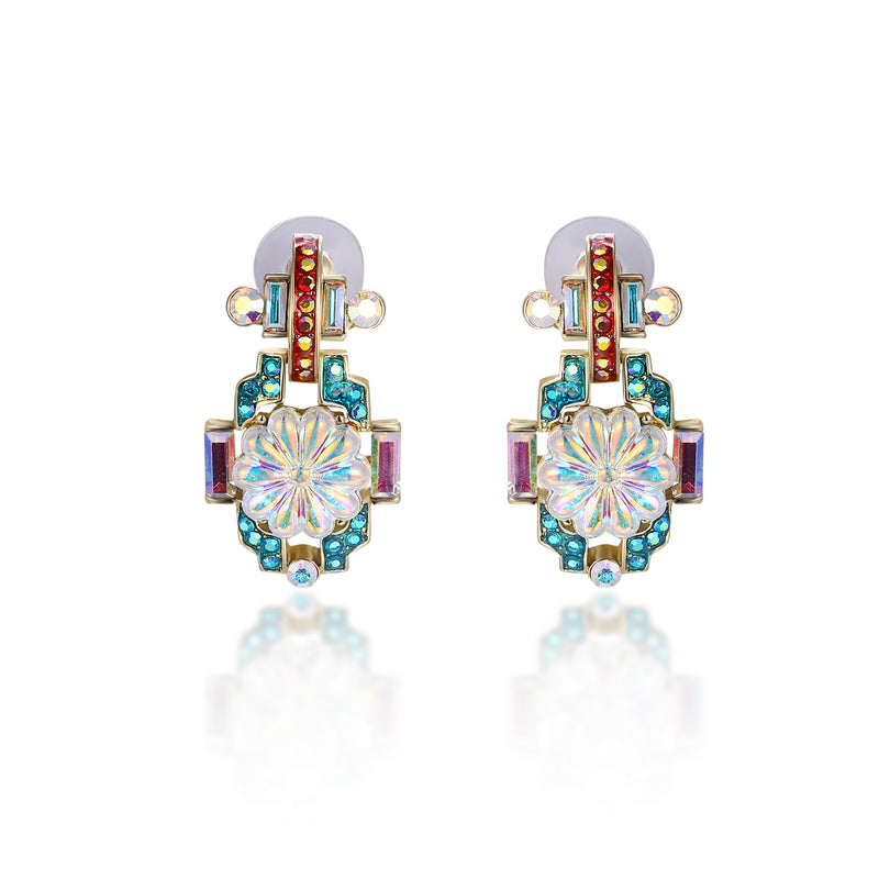 Art Deco Flower Earrings