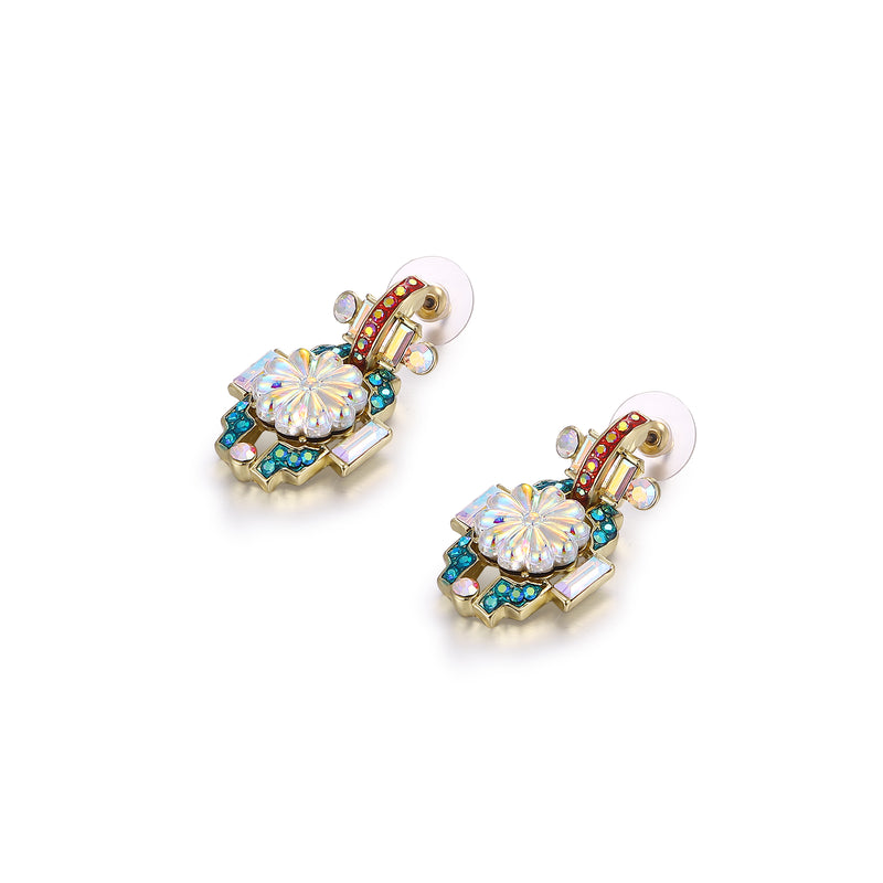 Art Deco Flower Earrings
