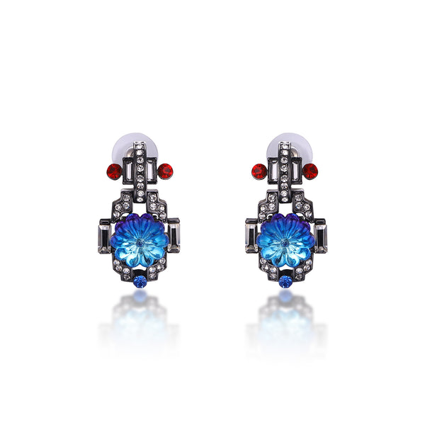 Art Deco Flower Earrings