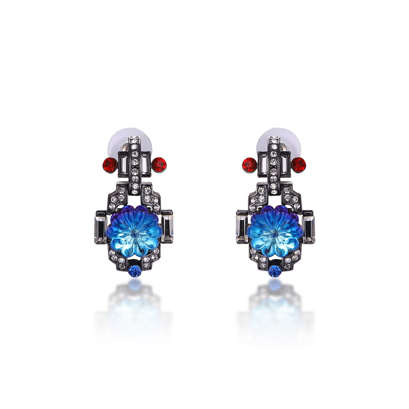 Art Deco Flower Earrings