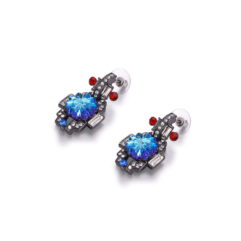 Art Deco Flower Earrings