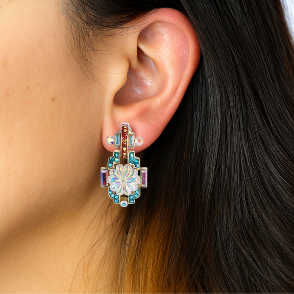 Art Deco Flower Earrings
