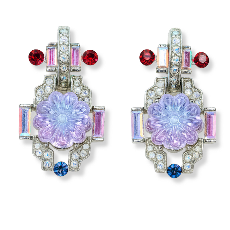 Art Deco Flower Earrings