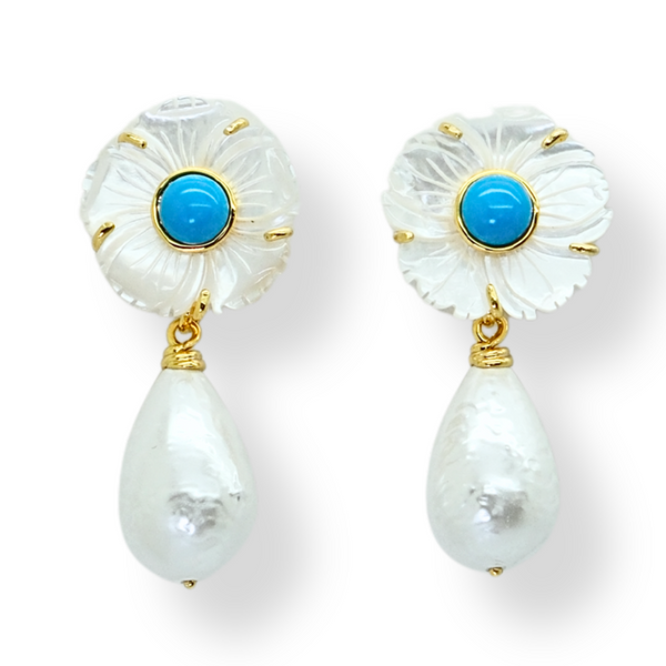 Natural Shell Flower Earrings