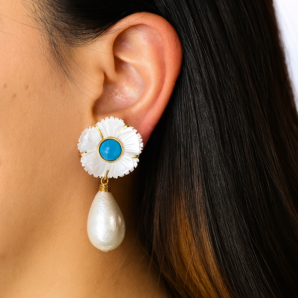 Natural Shell Flower Earrings
