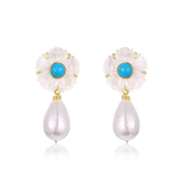 Natural Shell Flower Earrings