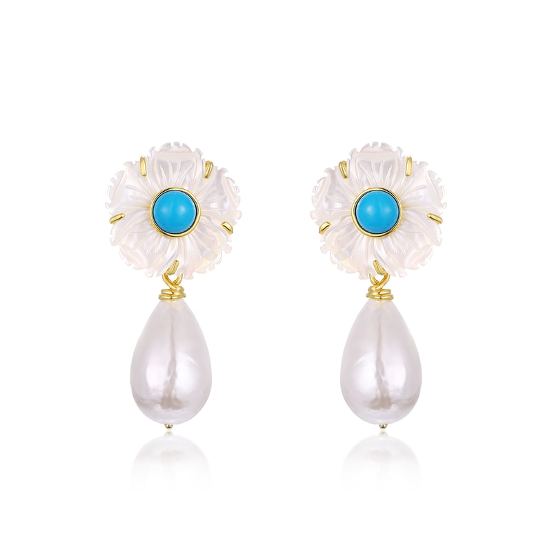 Natural Shell Flower Earrings