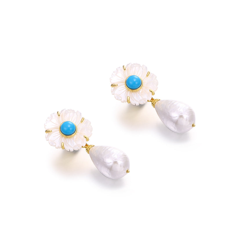 Natural Shell Flower Earrings