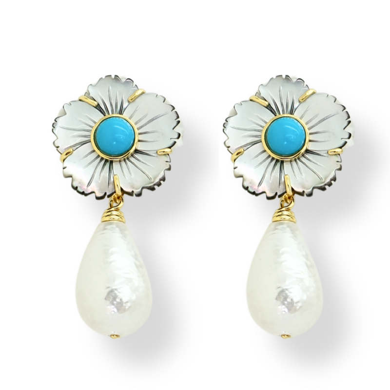 Natural Shell Flower Earrings