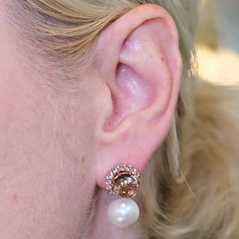 Amethyst and Freshwater Pearl Earrings