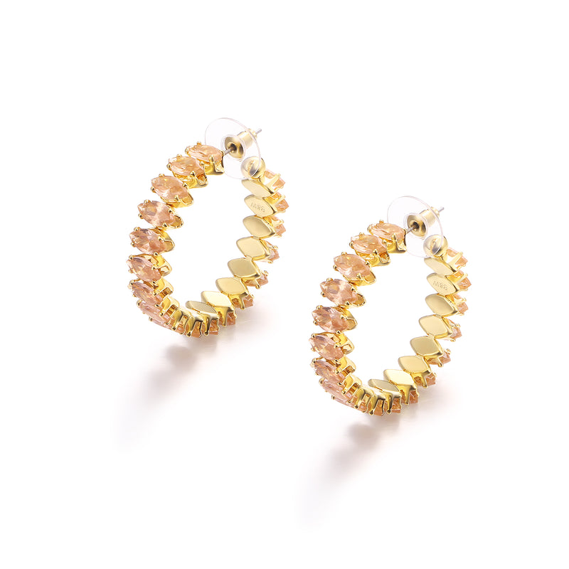 Radiant Crystal Hoop Earrings