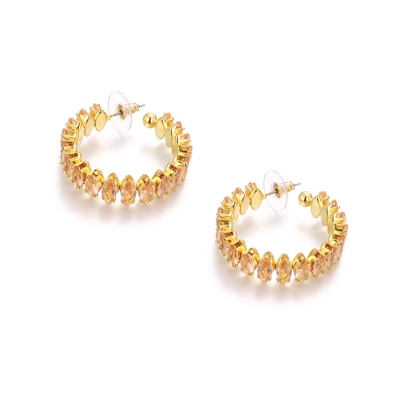 Radiant Crystal Hoop Earrings