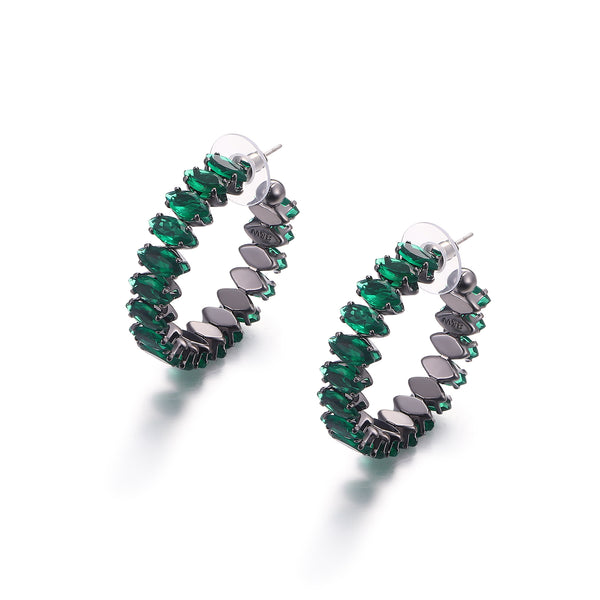 Radiant Crystal Hoop Earrings
