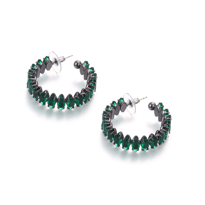 Radiant Crystal Hoop Earrings