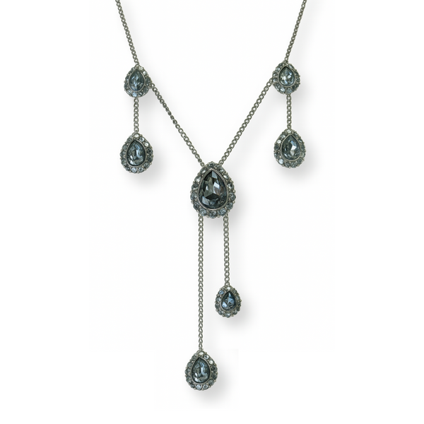 Seven Crystal Teardrop Necklace