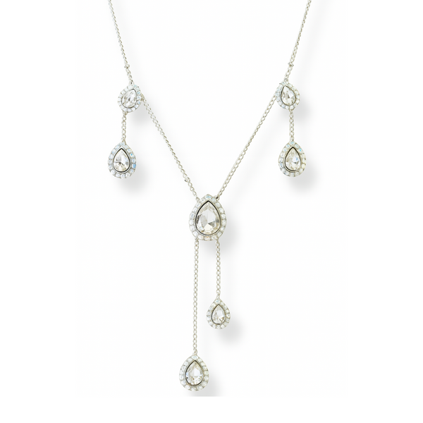 Seven Crystal Teardrop Necklace